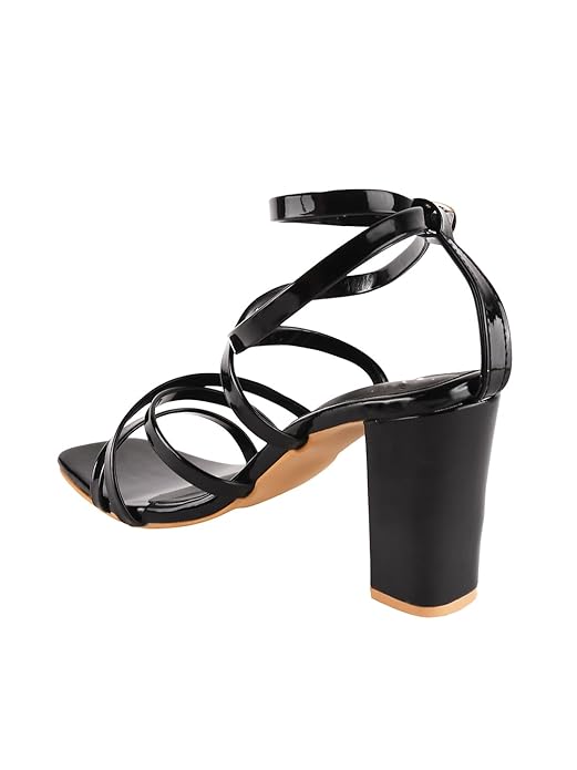 SilverArrow Casual and Classy Block Heel Chunky Heel Sandals Light Weight Comfortable & Trendy Strappy Party Heels for Girls & Women - Image 7