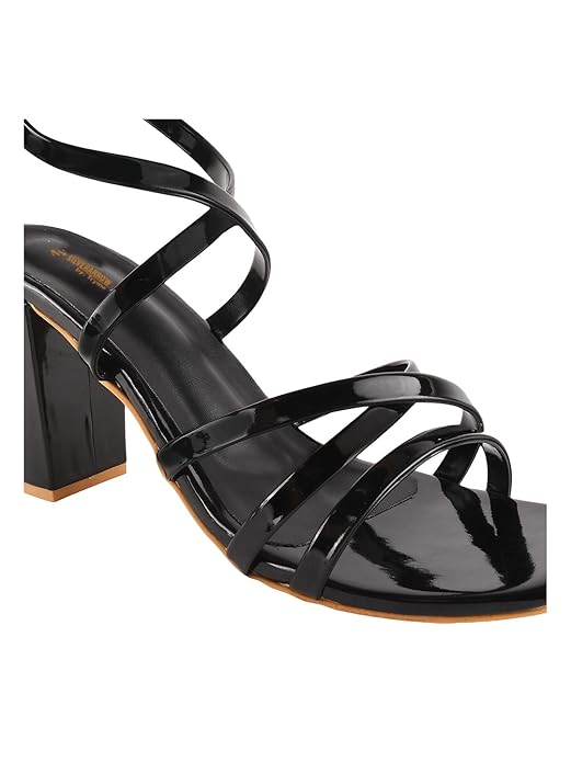 SilverArrow Casual and Classy Block Heel Chunky Heel Sandals Light Weight Comfortable & Trendy Strappy Party Heels for Girls & Women - Image 2